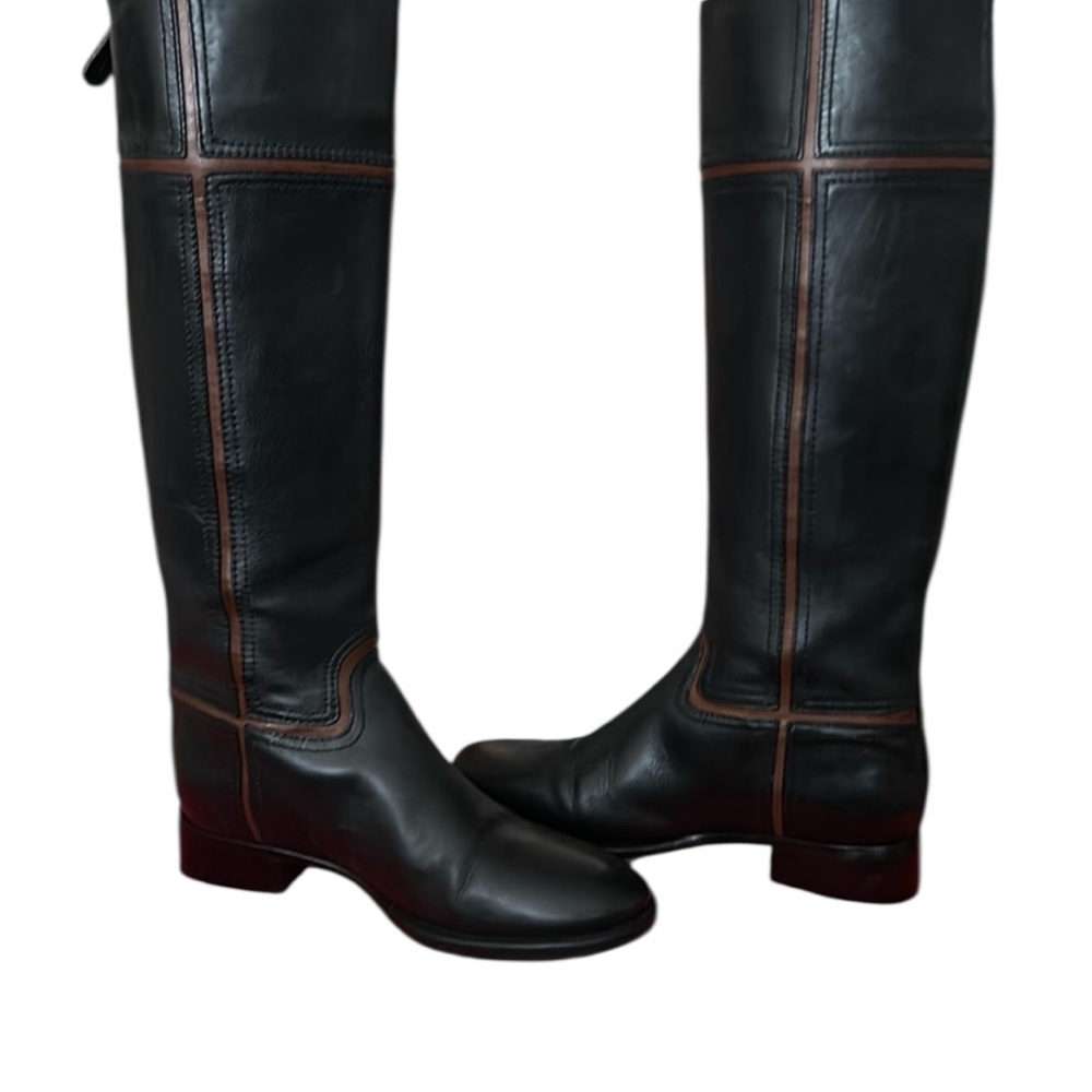 Tory Burch Black Leather Over-the-Knee Boots